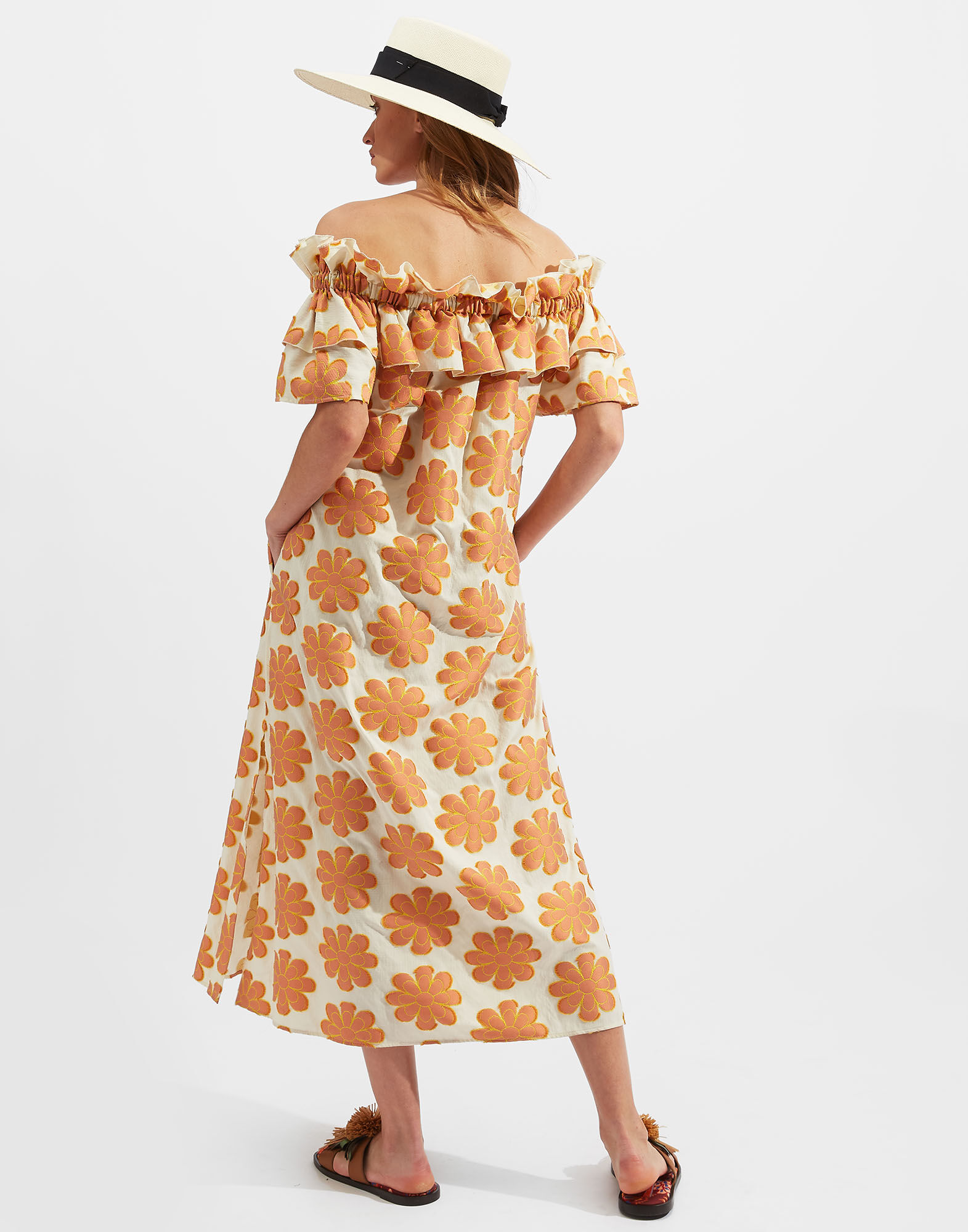 La DoubleJ Breakfast Dress Daisy Orange DRE0331JAC028DAY0012