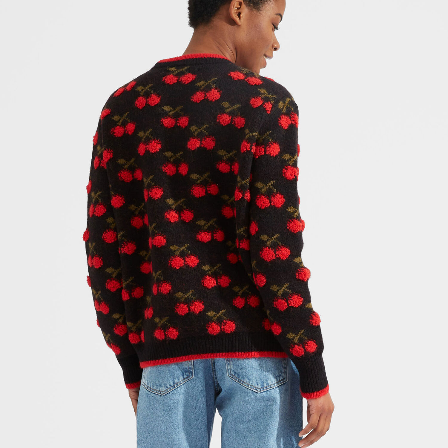 Shop La Doublej Cherry Sweater In Black / Red