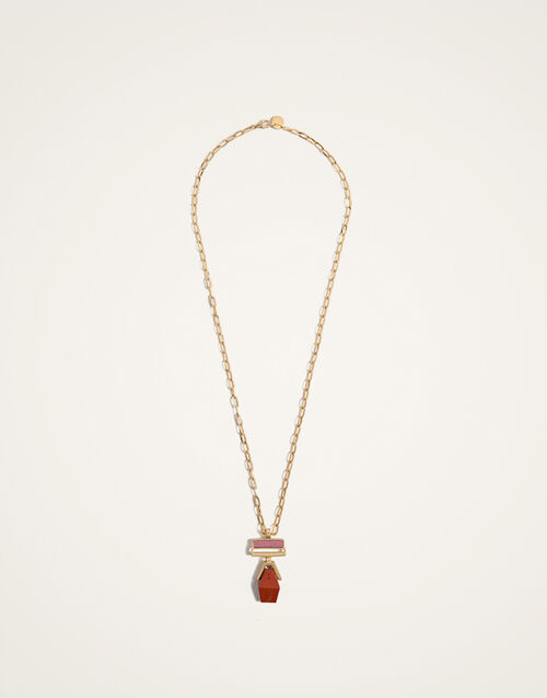 La DoubleJ Mini Bridge Portal Necklace La DoubleJ Mini Bridge Portal Necklace 24K Gold Plate & Red Jasper NEC0050BRA003JSP02YE05