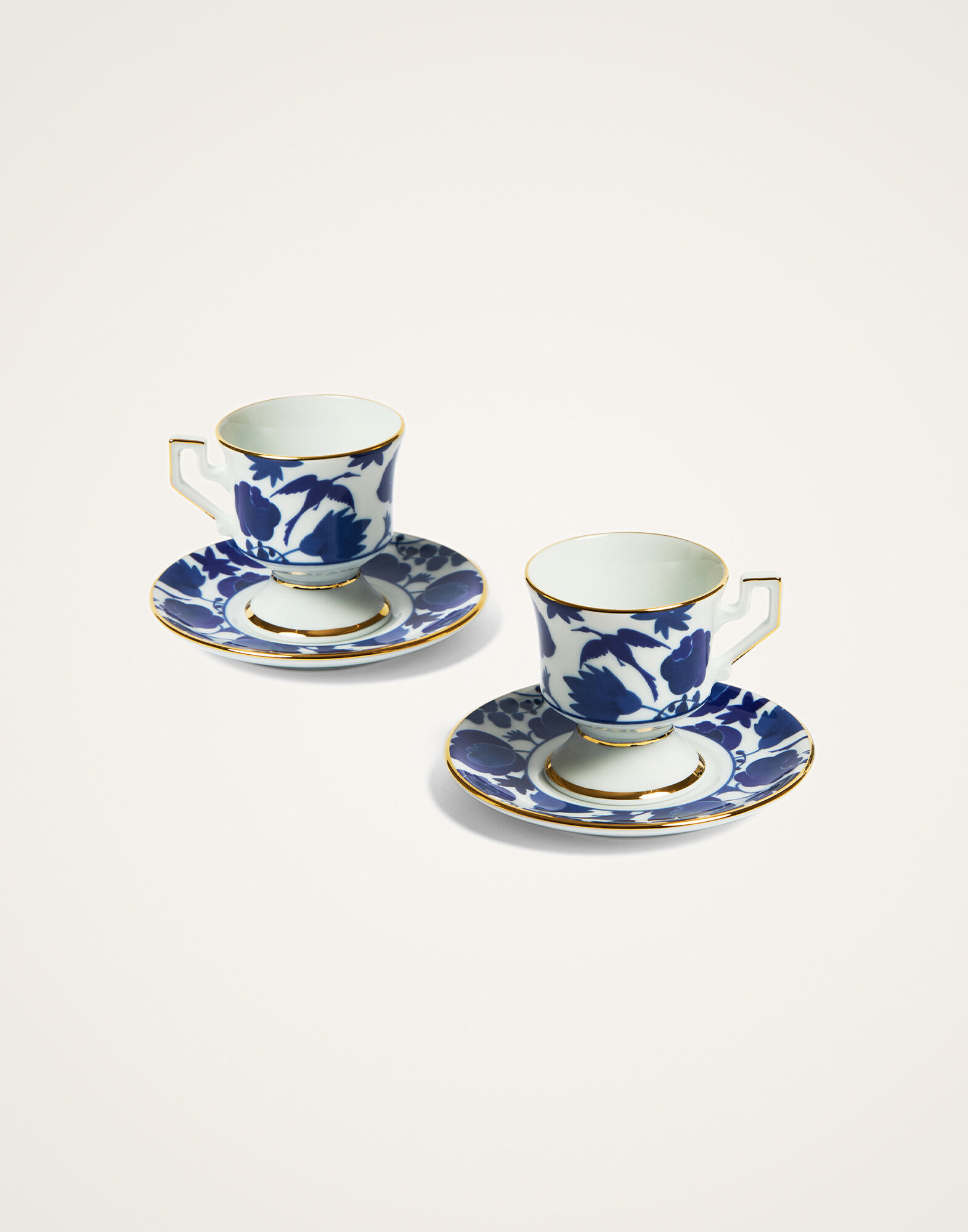 La DoubleJ Espresso Cup Set Of 2 Wildbird Blue CUP0001CER001BIR01BU03