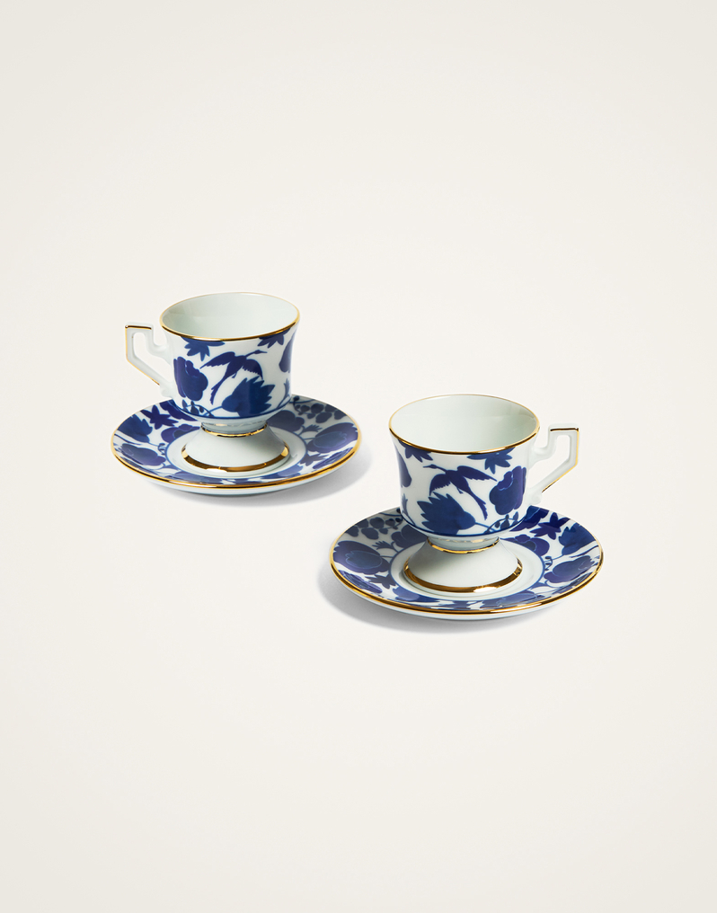 La DoubleJ Espresso Cup Set Of 2 La DoubleJ Espresso Cup Set Of 2 Wildbird Blue CUP0001CER001BIR01BU03