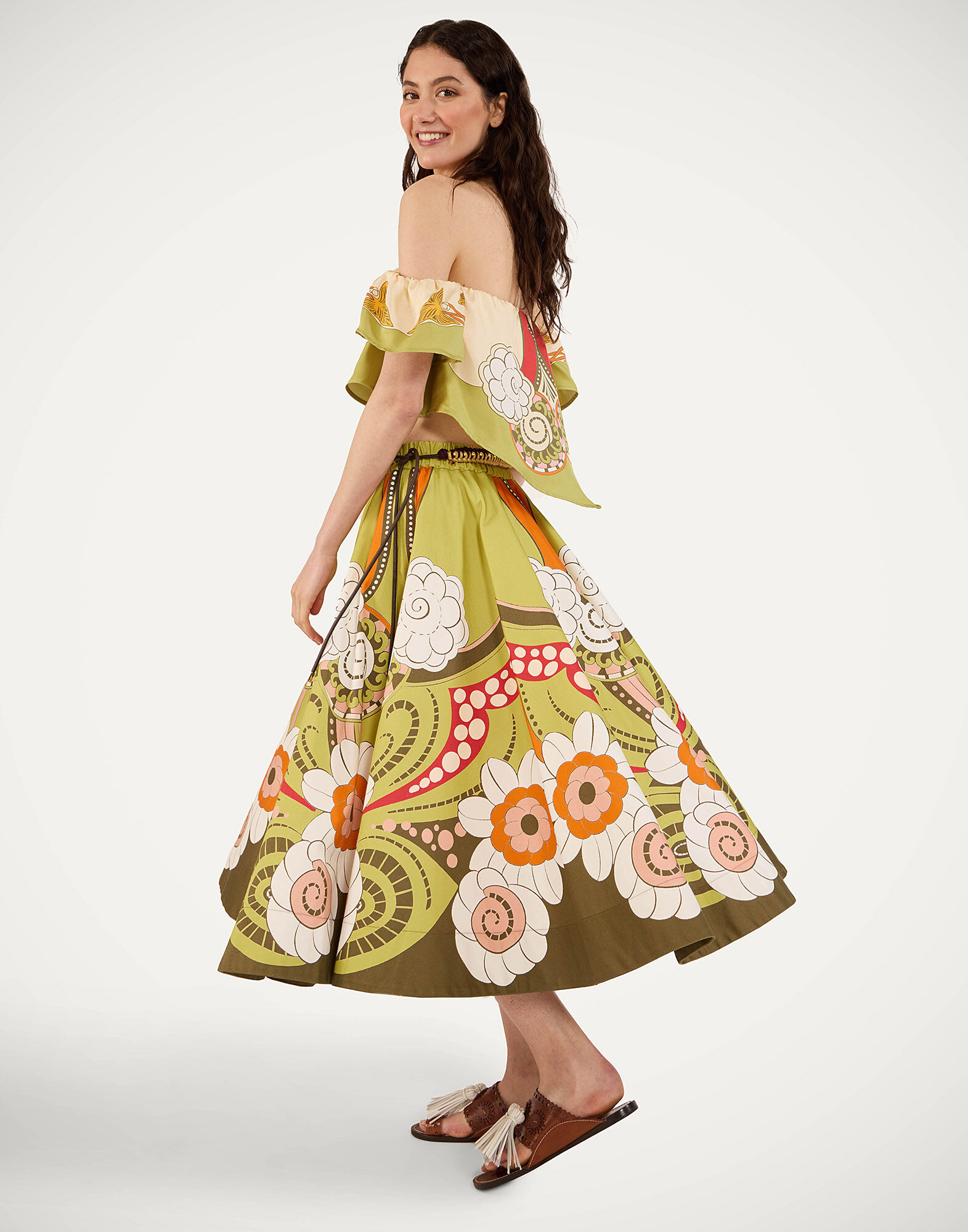 La DoubleJ Ballerina Skirt Dragonfly Plac&eacute;e Green SKI0199COT094DRF01GR02
