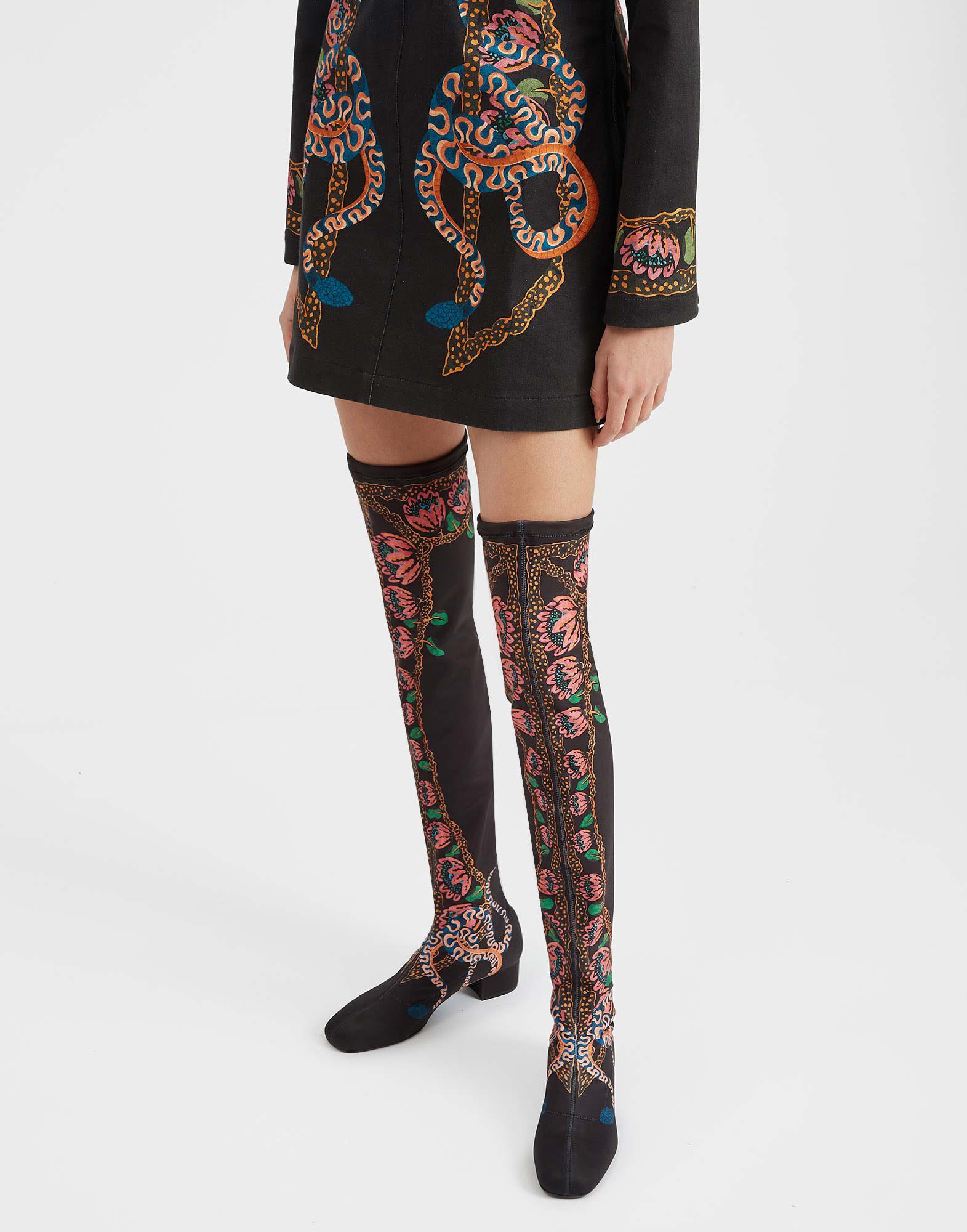 Stretch Boots in Eve Black fur Damen La DoubleJ