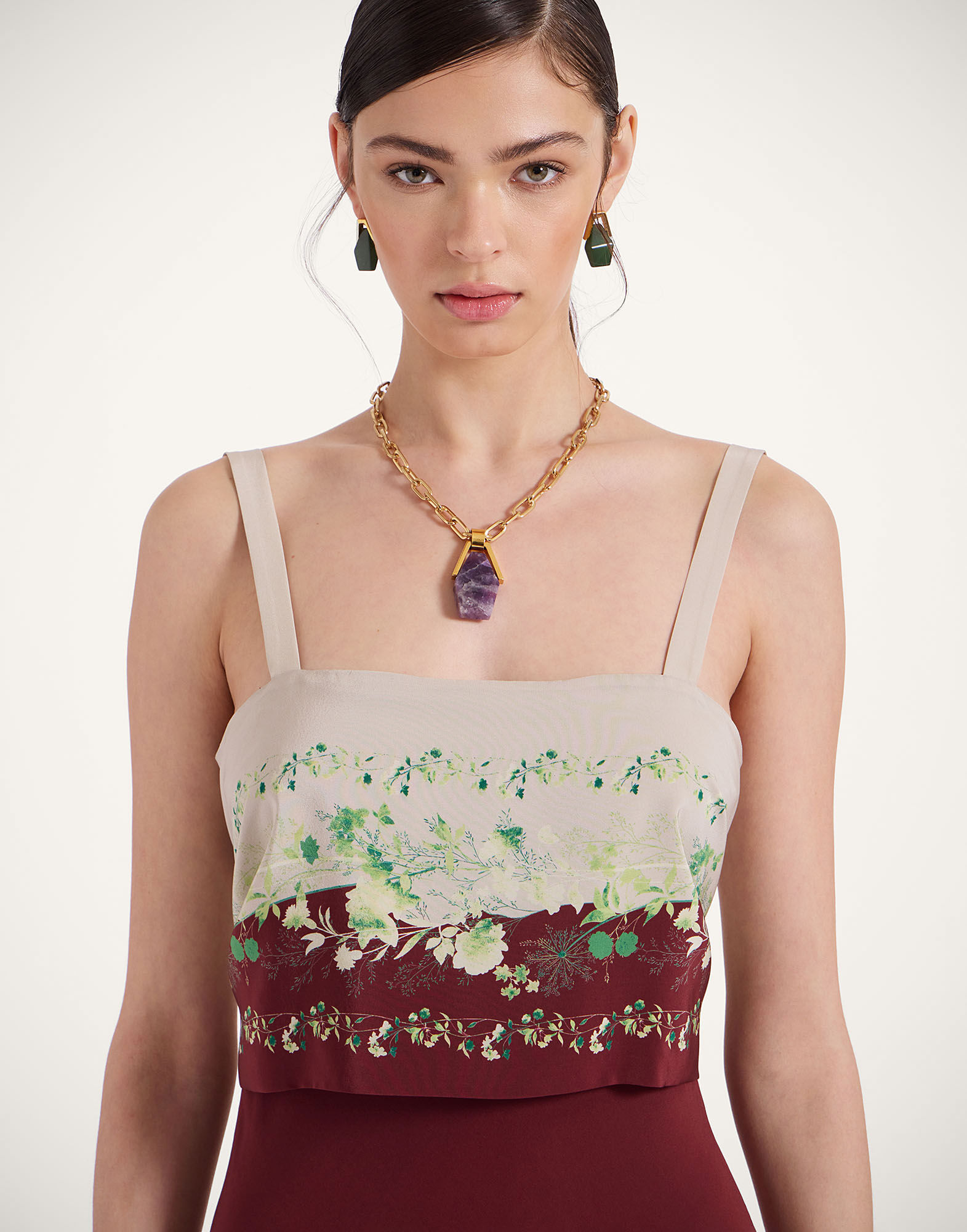 La DoubleJ Slip-Around Dress Woodland Plac&eacute;e Burgundy DRE0562CRE002WOD01RE02