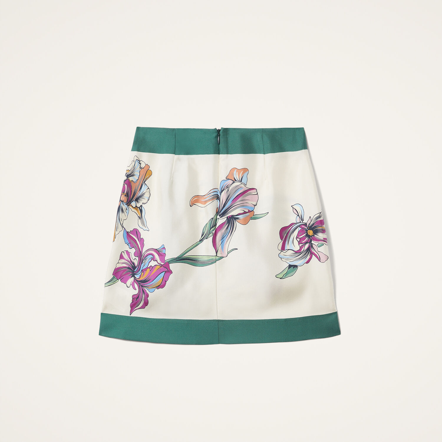 La Doublej Foulard Silk Miniskirt In Iris Placée Ivory