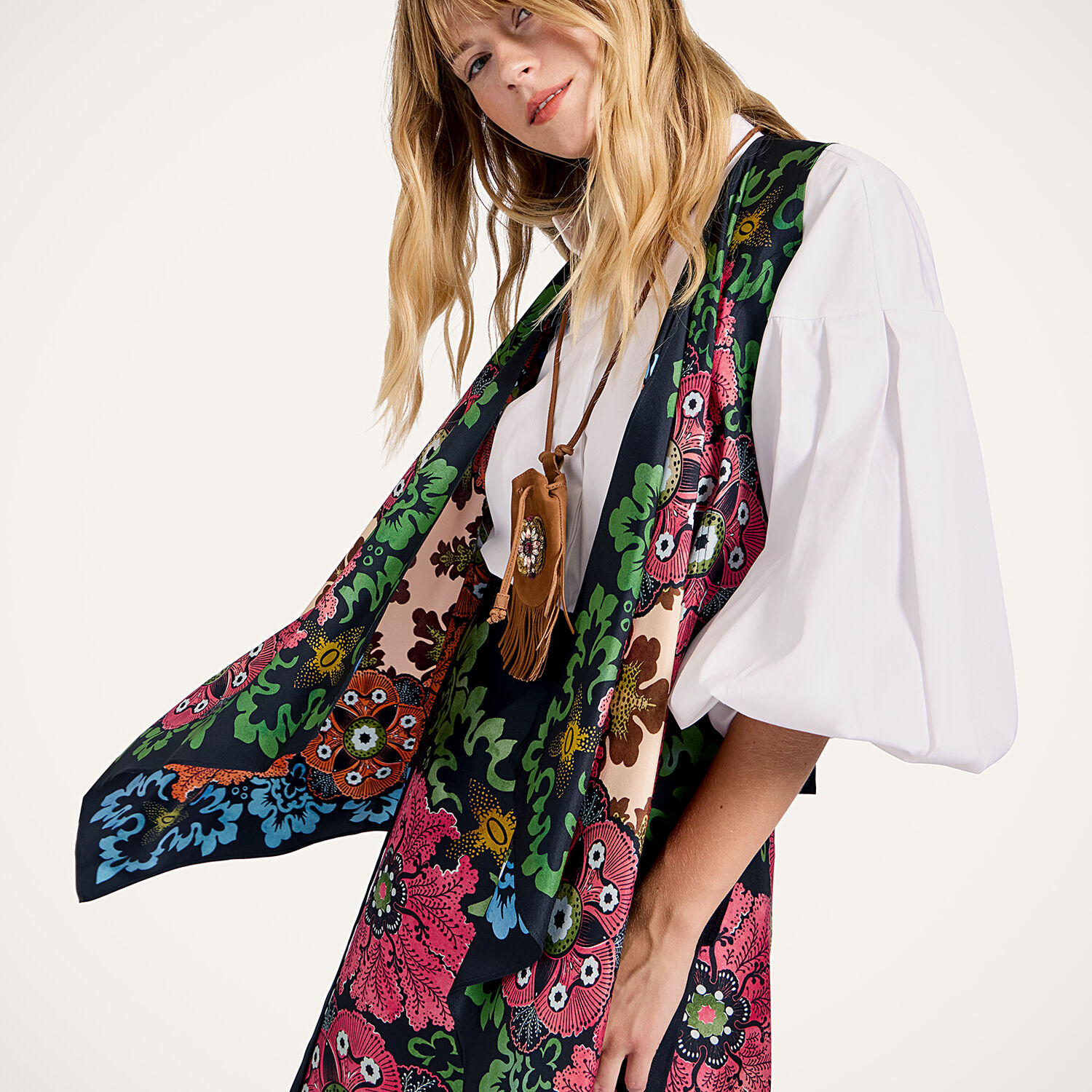 La Doublej Reversible Scarf Gilet In Multi