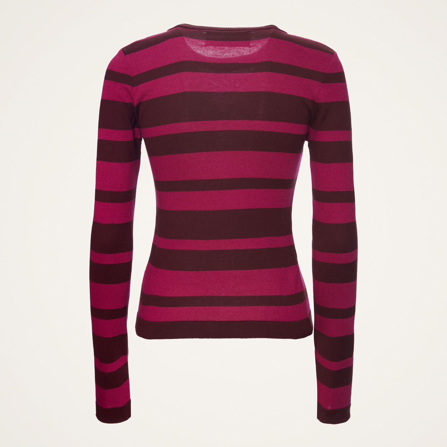 La Doublej Fine-knit Striped Jumper In Solid Fuchsia