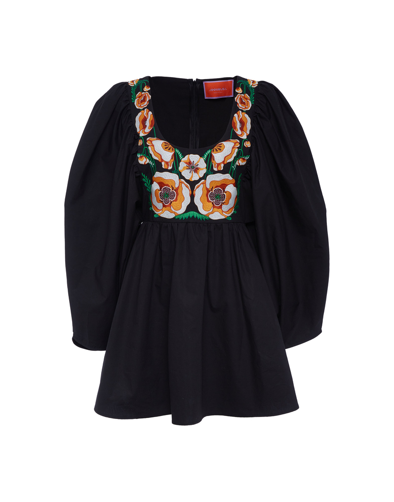 La DoubleJ Dolly Embroidered Dress La DoubleJ Dolly Embroidered Dress Solid Black DRE0422COT001BLA0001