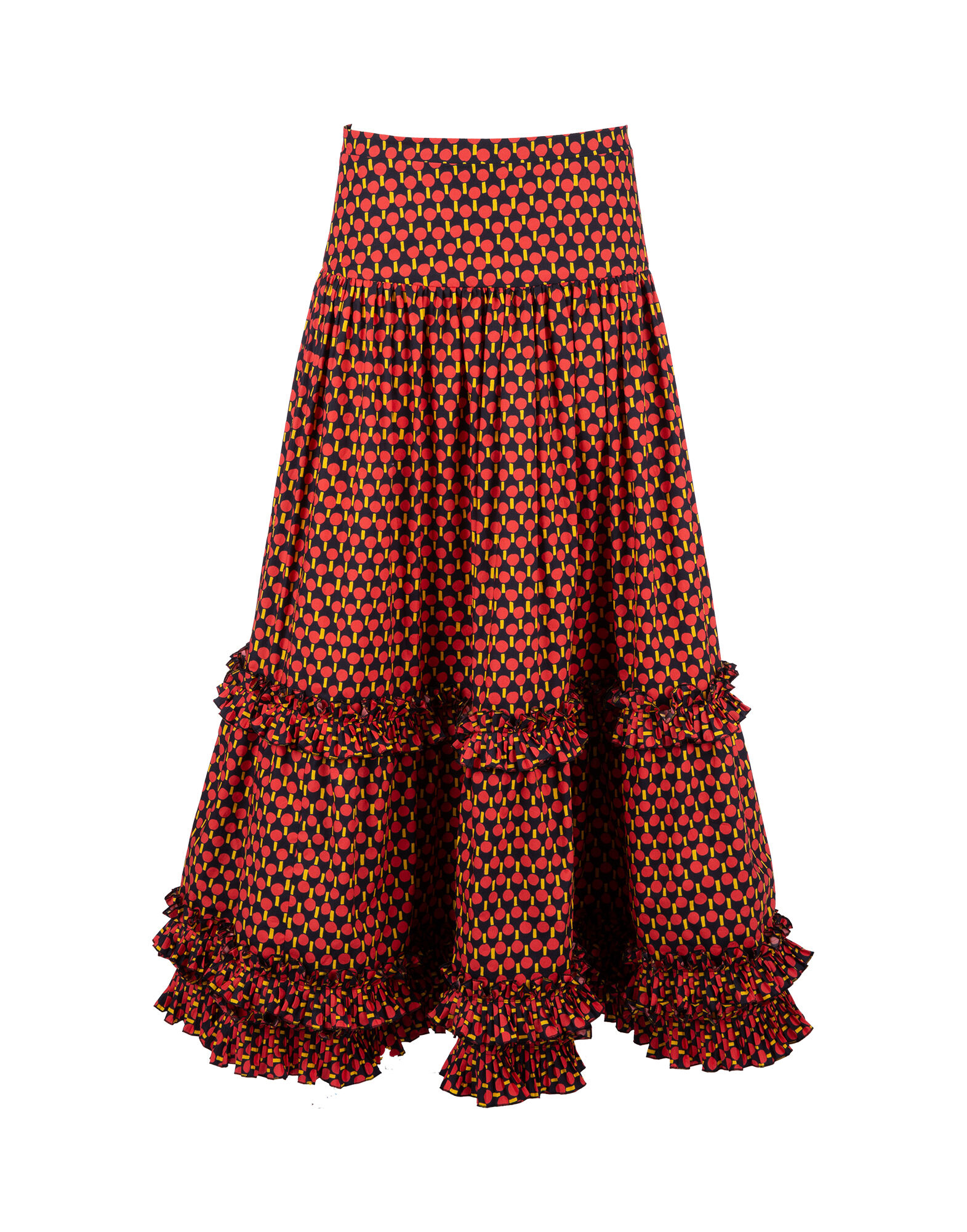 LaDoubleJ Salsa Skirt Ping Pong Rosso SKI0020COT001PIN0002