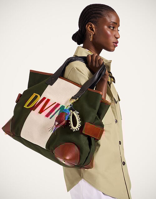 La DoubleJ Divine Tote Bag La DoubleJ Divine Tote Bag Solid Dark Green BAG0091COT079SOLIDGR03