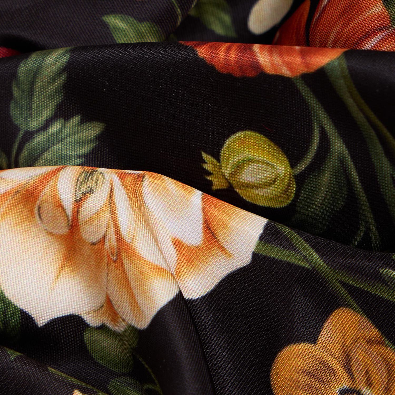 La Doublej Giga Floral-patterned Scrunchie In Botticelli Black