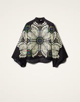 La DoubleJ Make An Exit Top La DoubleJ Make An Exit Top Mix Tiles Placée Black TOP0117SIL006MIX01BL01