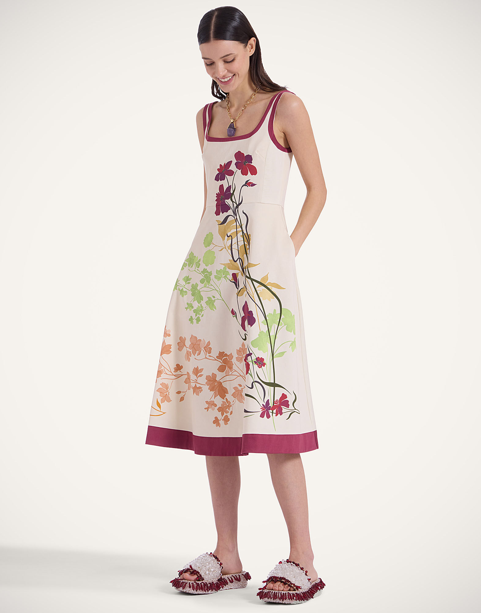 La DoubleJ Sophia Dress Corsage Plac&eacute;e Ivory DRE0448COT037CRS01WH04