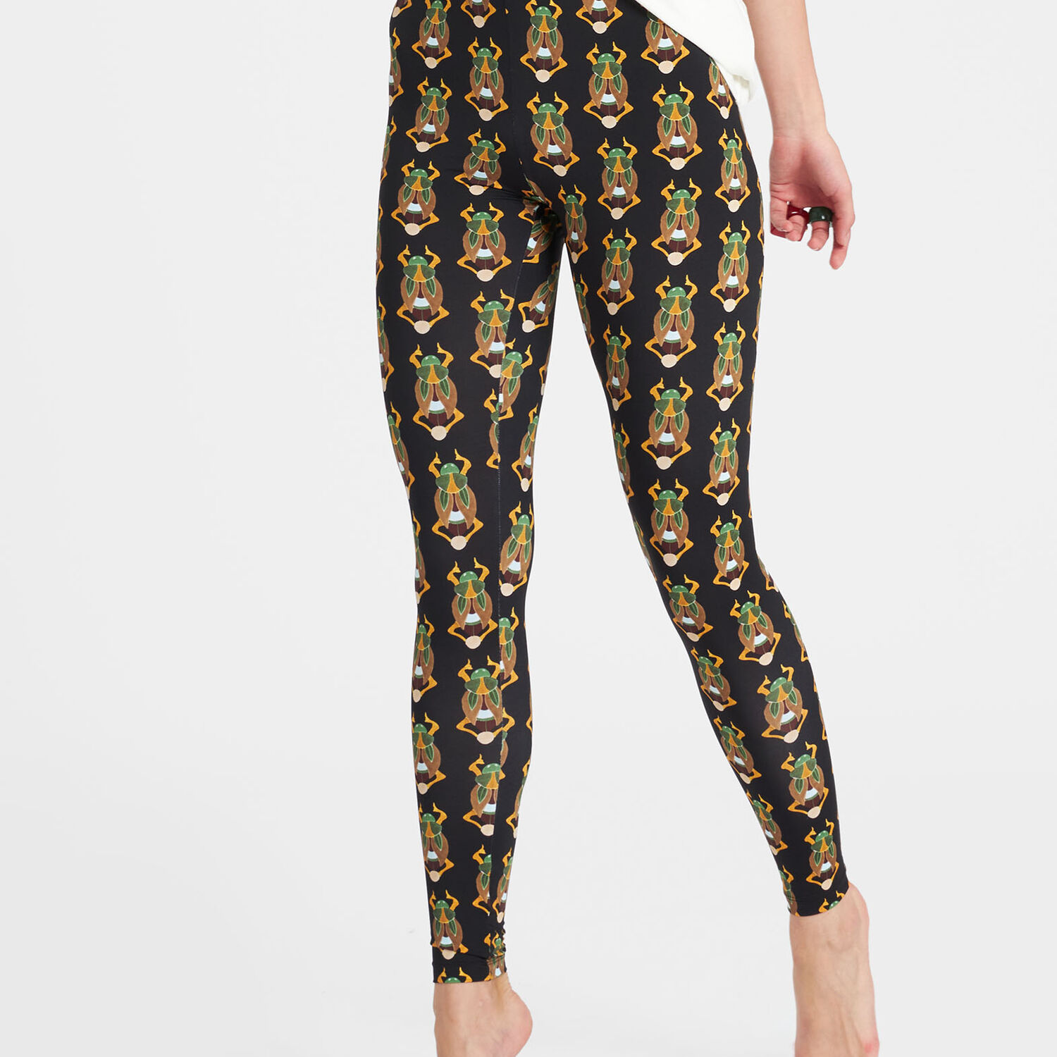 Shop La Doublej Leggings In Scarab Black