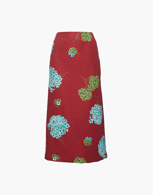 La DoubleJ Pencil Skirt Ortensia Bordeaux SKI0011CAD001ORT0004