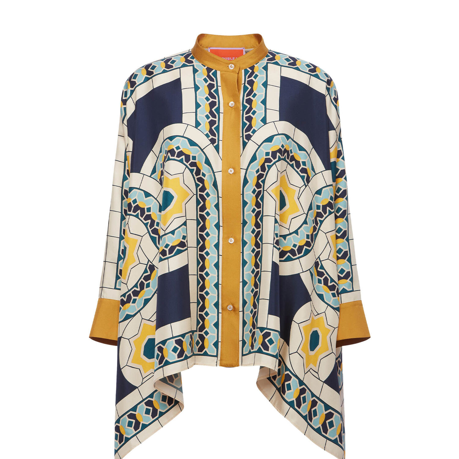 Shop La Doublej Foulard Shirt In Mudejar Placée Blue