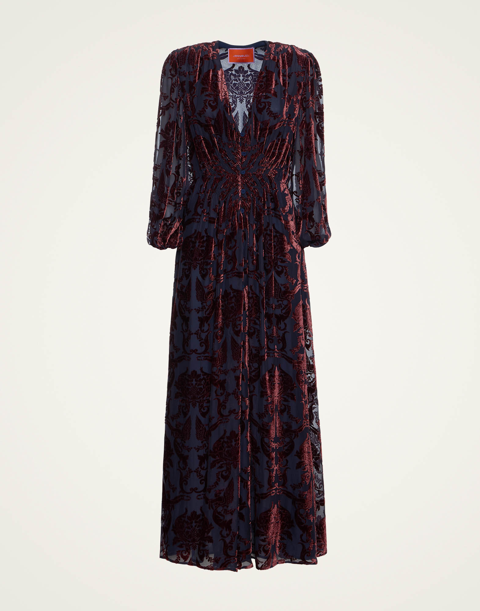 La DoubleJ Long Camerino Dress Cherubs Blue DRE0585DEV002CRB05BU03