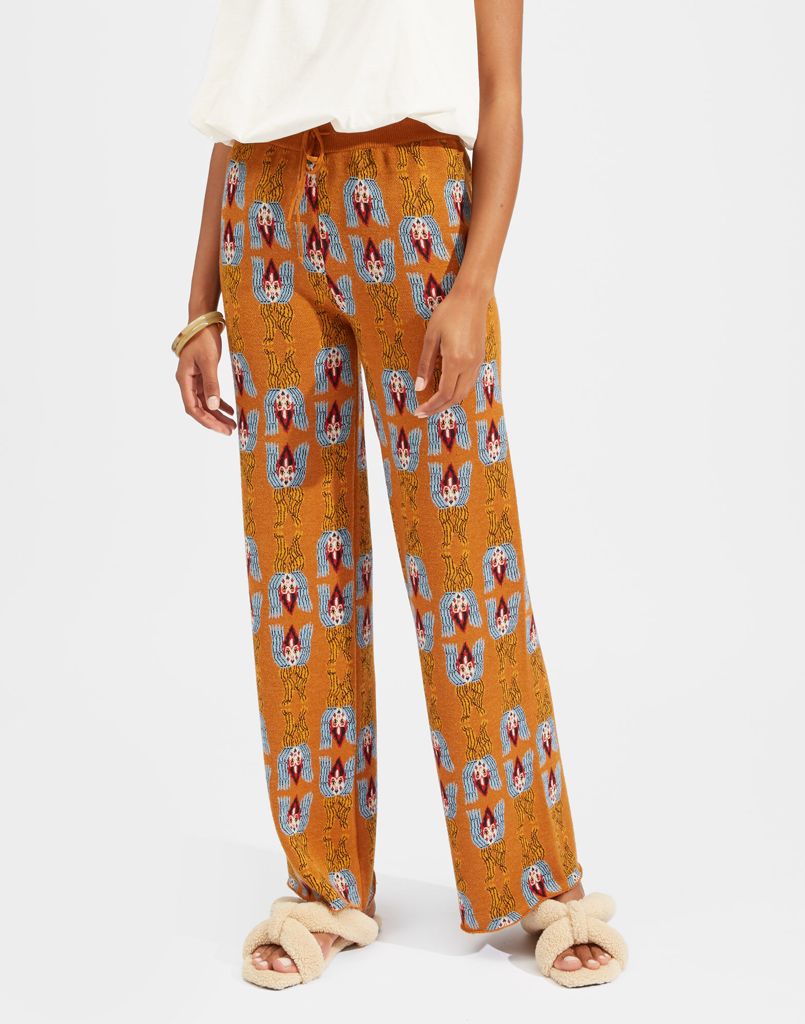 La DoubleJ Jacquard Pants Amphora Jacquard TRO0066KNI050VAR0091