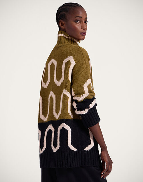 La DoubleJ Comber Turtleneck Green & Black PUL0225KNI134VA311GR02