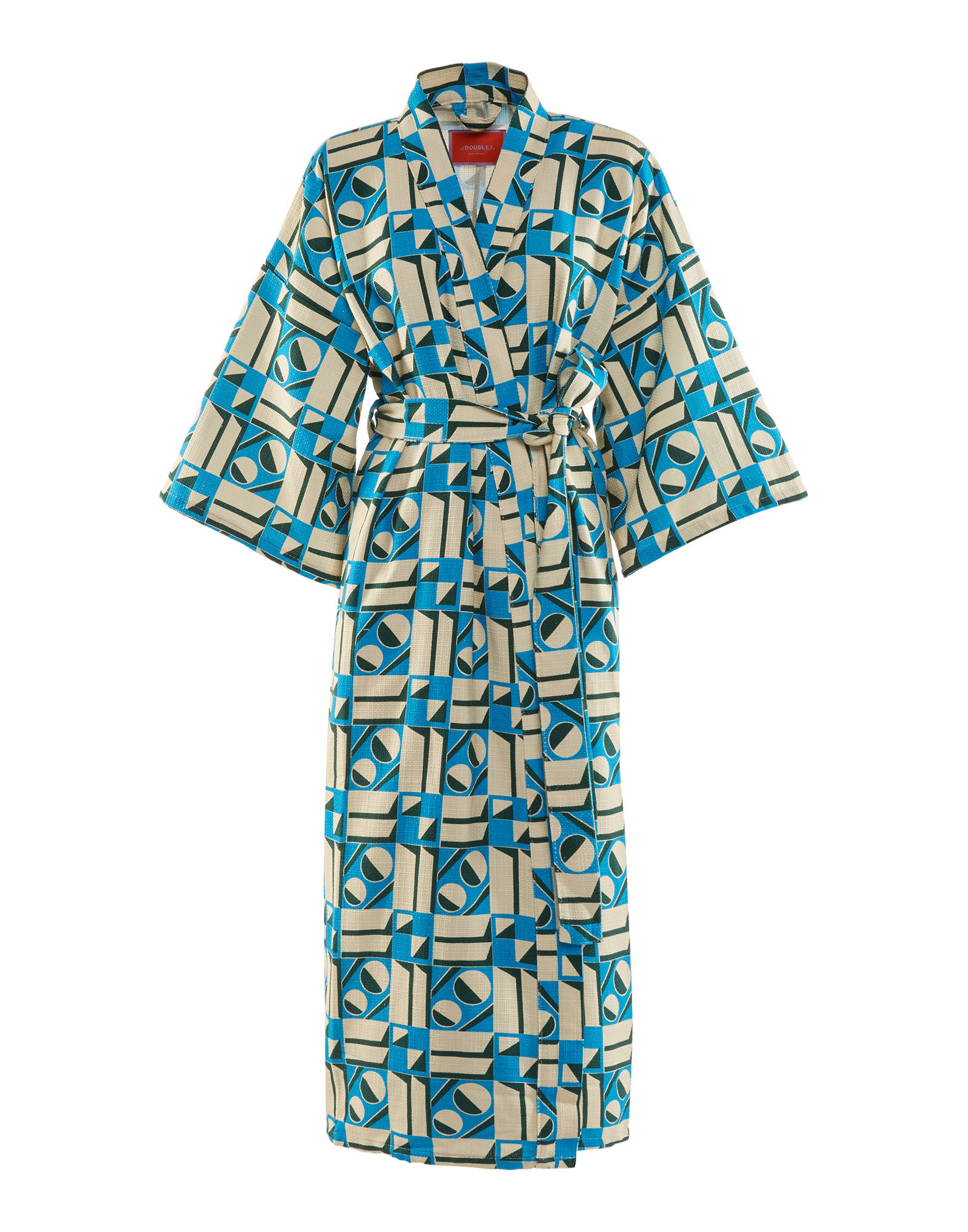 La DoubleJ Unisex Big Robe Geometrico Blu JAC0035COT024GEO0006