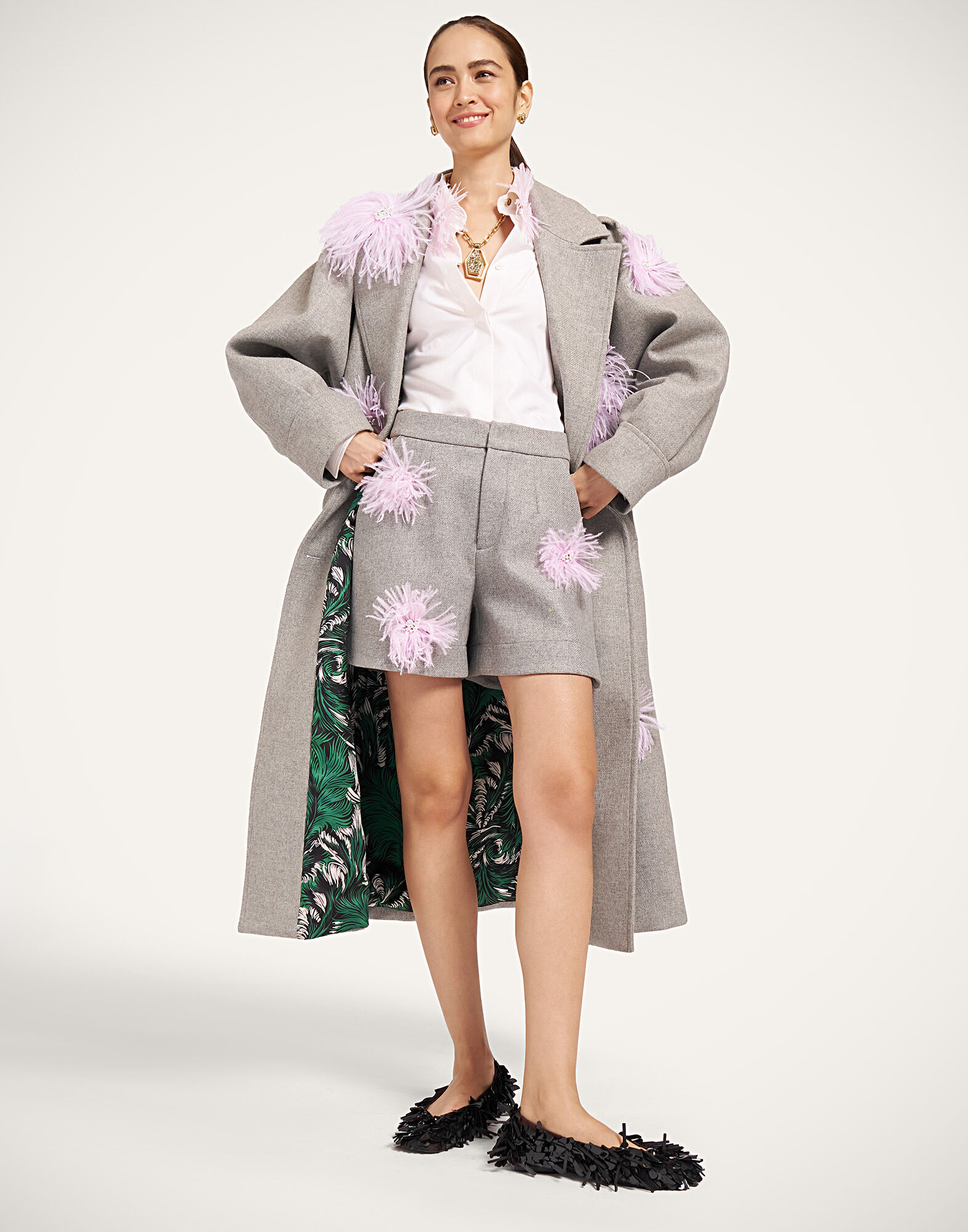 La DoubleJ Victoria Coat Solid Grey JAC0206WOL039SOLIDGY02