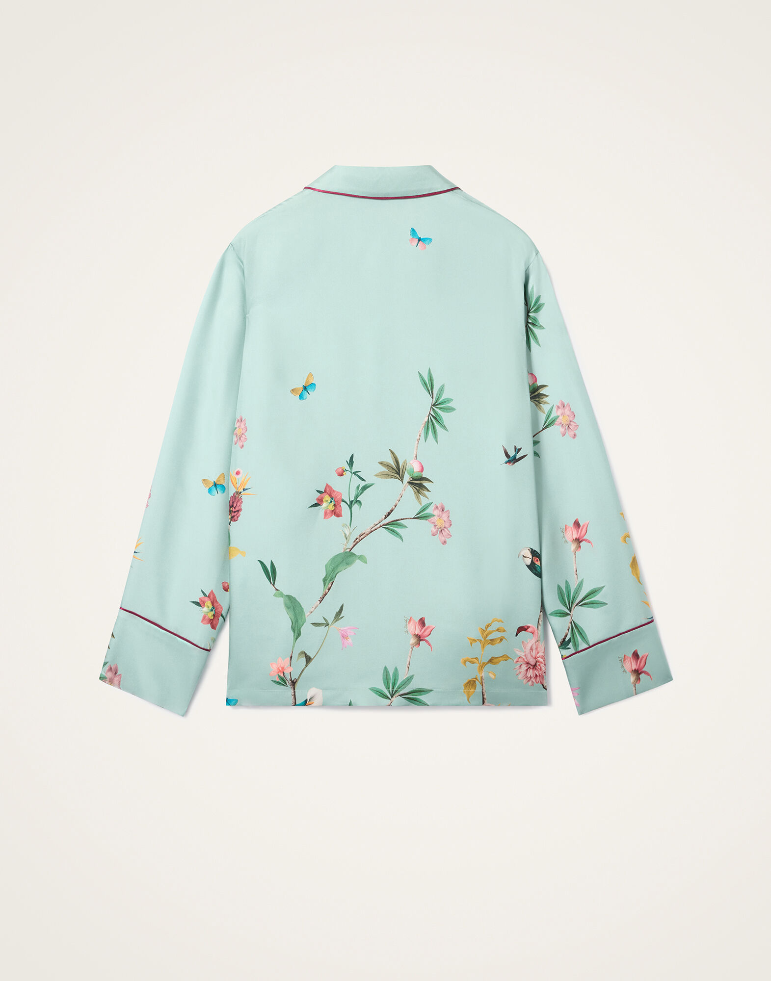 La DoubleJ Pajama Shirt Zooflora Plac&eacute;e Light Blue SHI0077SIL001ZOF04BU01