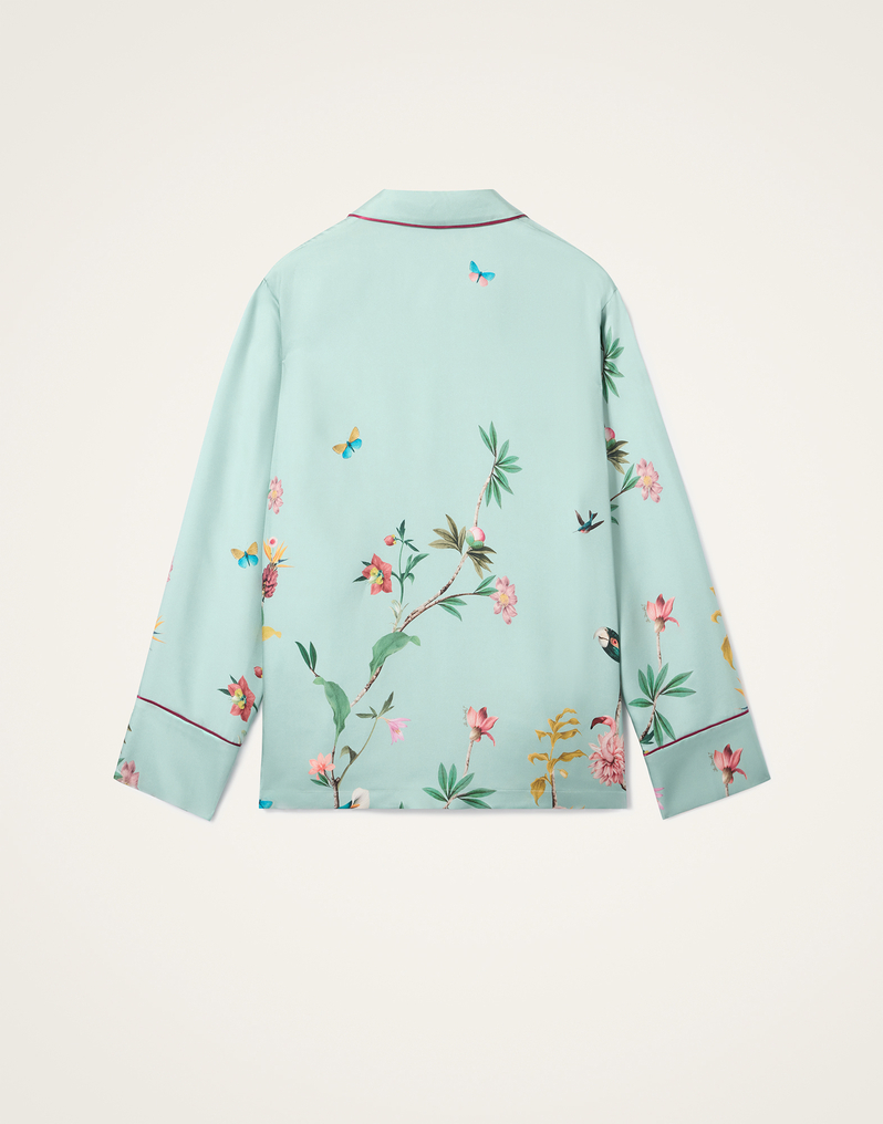 La DoubleJ Pajama Shirt La DoubleJ Pajama Shirt Zooflora Placée Light Blue SHI0077SIL001ZOF04BU01