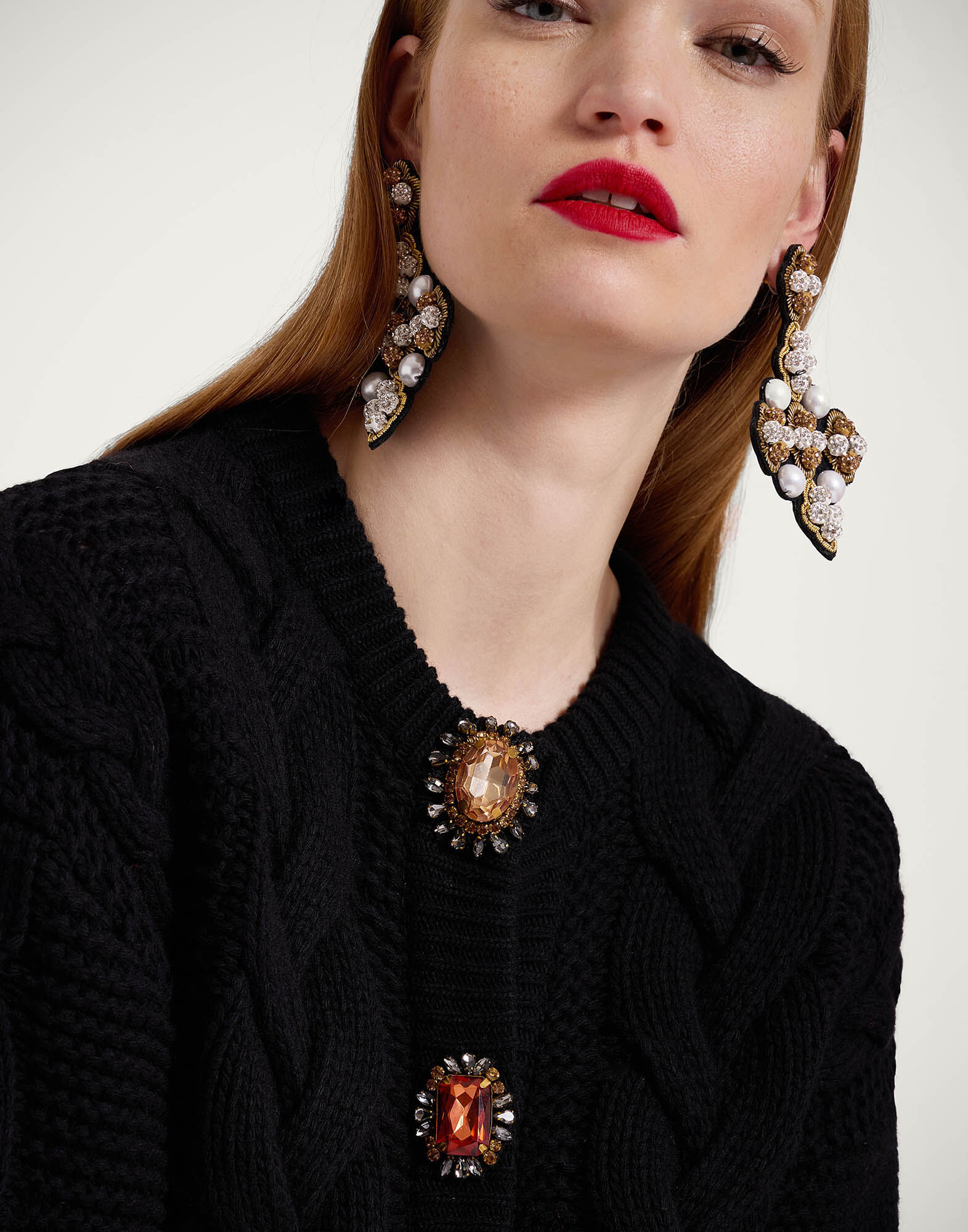 Portrait Cardigan in Solid Black for Women | La DoubleJ