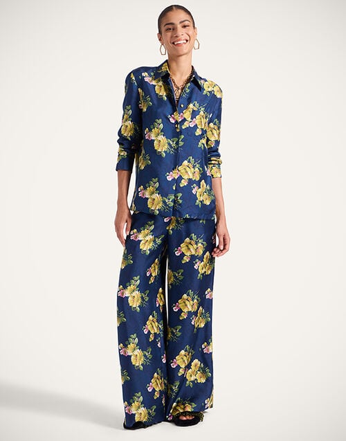 La DoubleJ Palazzo Pants La DoubleJ Palazzo Pants Riptide Midnight Blue TRO0003SIL001RIP01BU04