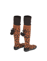 La DoubleJ Sock High Boots Fiori Arancio SHO0035WOL011FIO0012