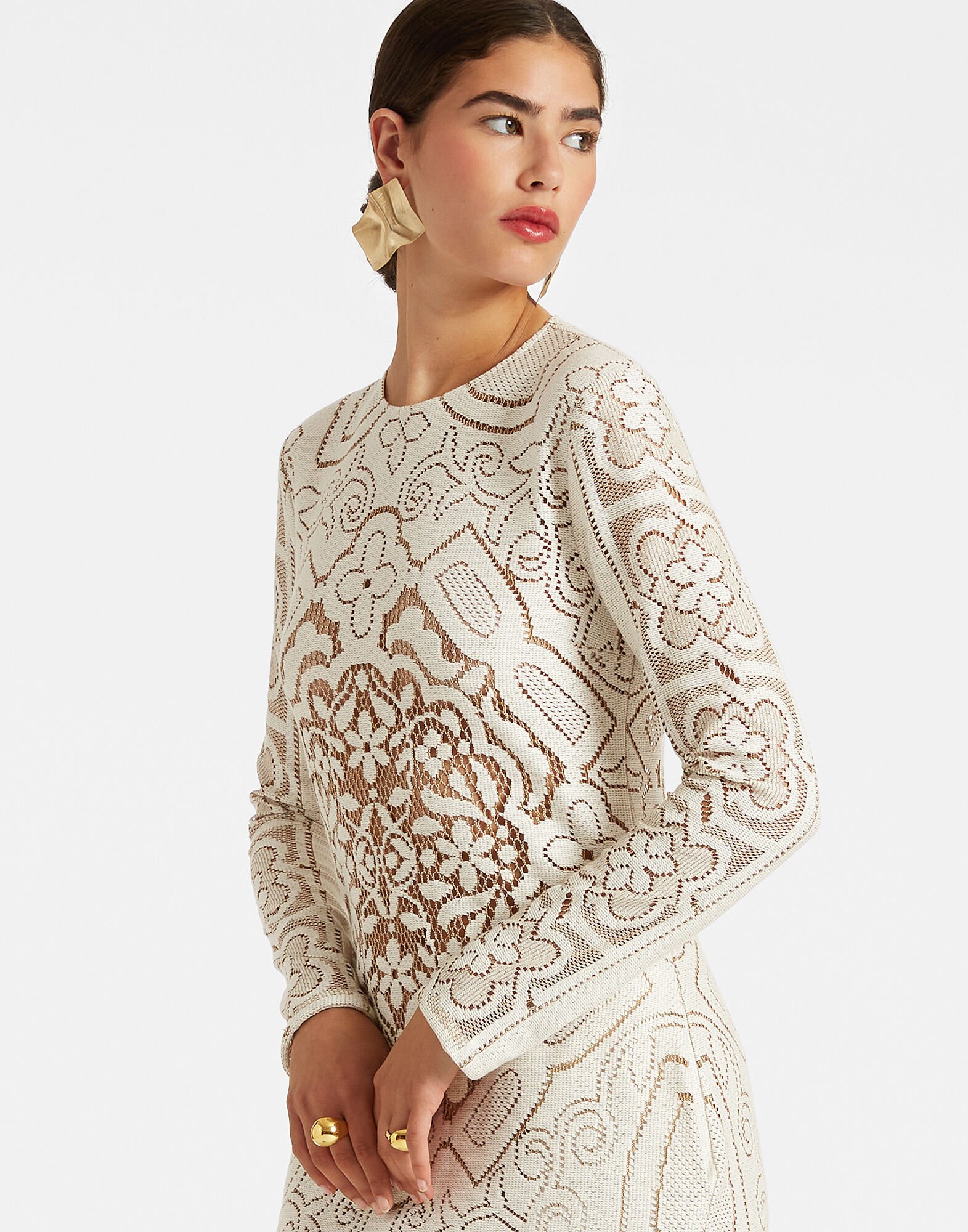 Lace sleeve swing dress online
