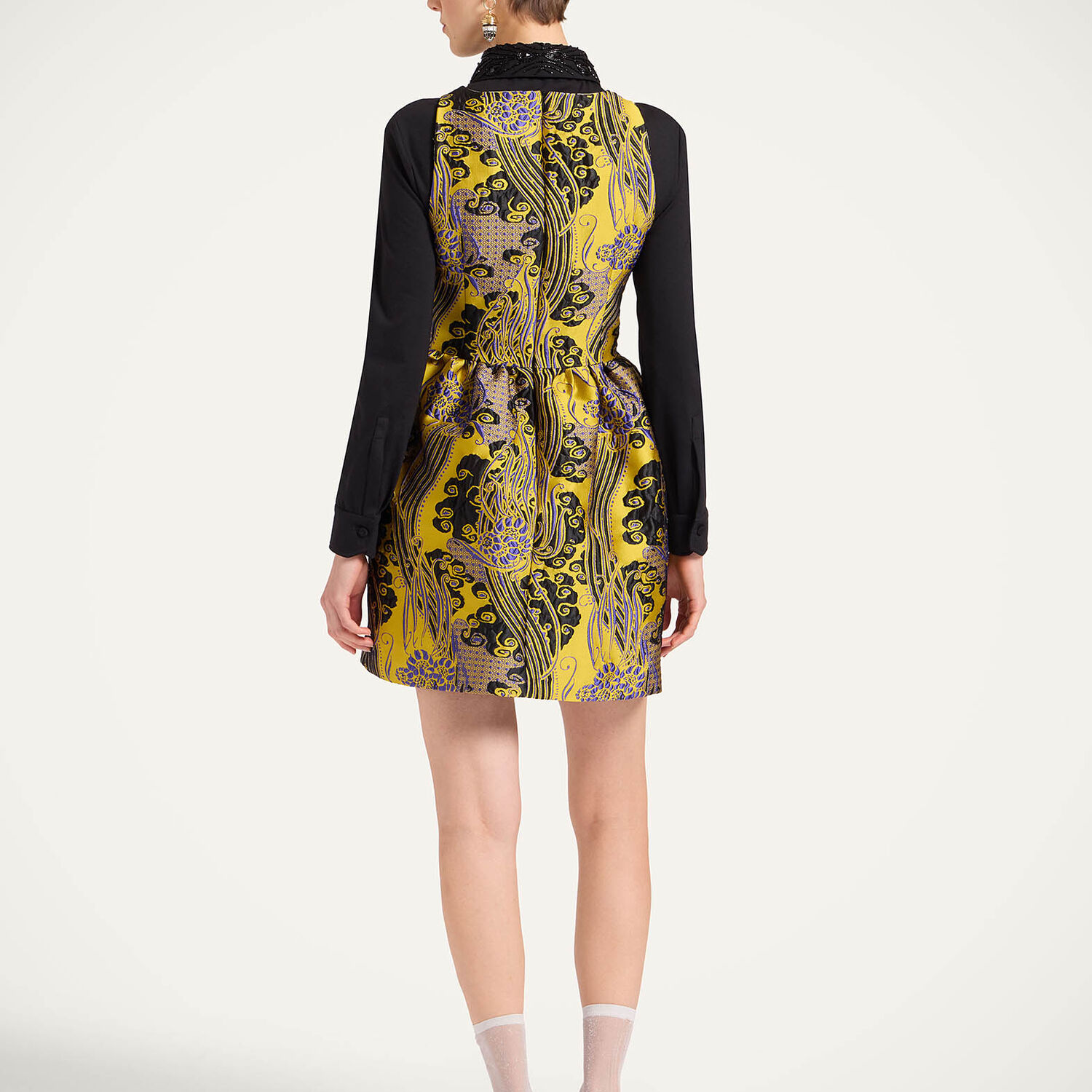  La Doublej Dresses Women - Pirhouette Mini Dress Atlantis Yellow L 93% Polyester 4% Silk 3% Polyamide 