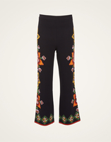 La DoubleJ Stretch Pants La DoubleJ Stretch Pants Folk Flowers Nero Placée TRO0054JER023FFL0004