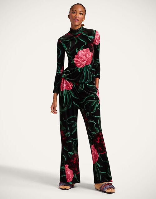 La DoubleJ Palazzo Pants Peony Black TRO0003VEL006PEO05BL01