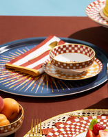 La DoubleJ Round Printed Tray La DoubleJ Round Printed Tray Sunrays Midnight TRA0002WOD001SNR02BU04