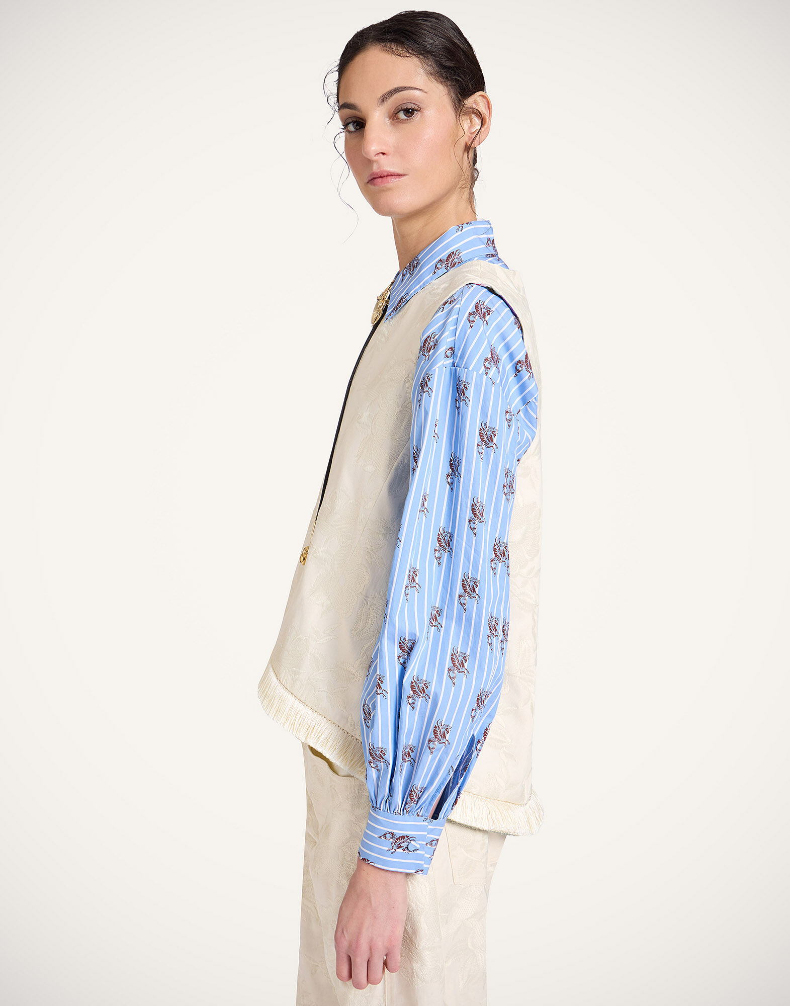 La DoubleJ La Scala Top Solid Ecru TOP0183COT086SOLIDBR05