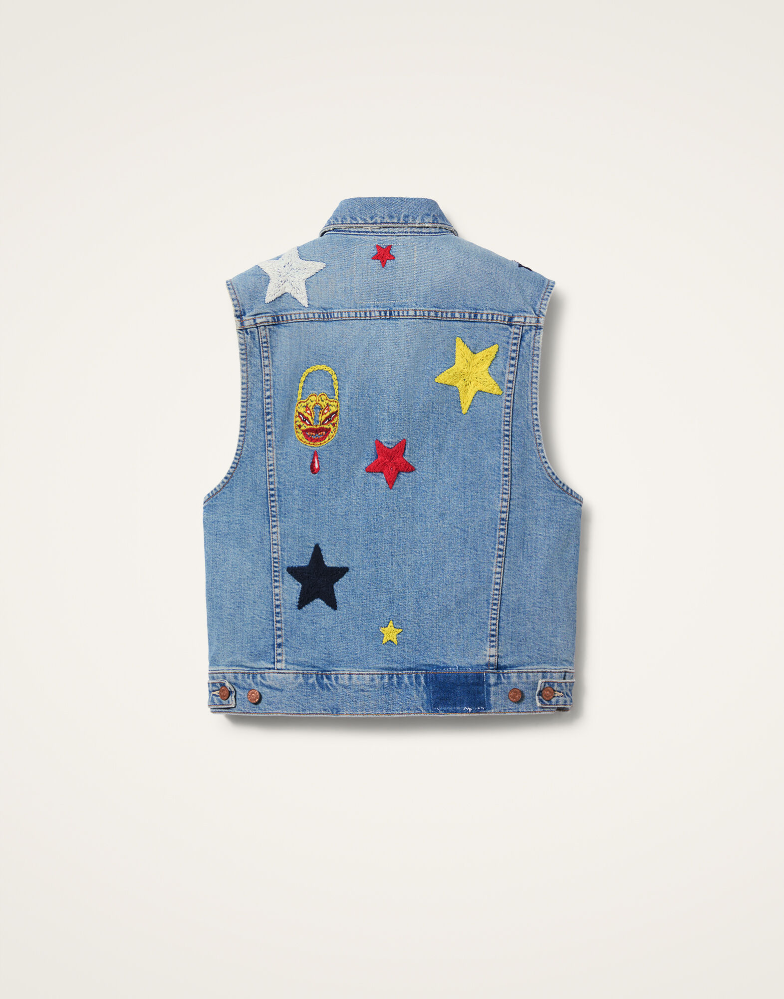 La DoubleJ The Clean Armhole Drifter Vest Star Of The Show Blue JAC0139DEN011STA03BU03