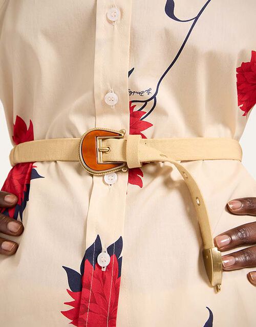 La DoubleJ Cinch Belt Solid Light Beige BEL0013COT089SOLIDBR01