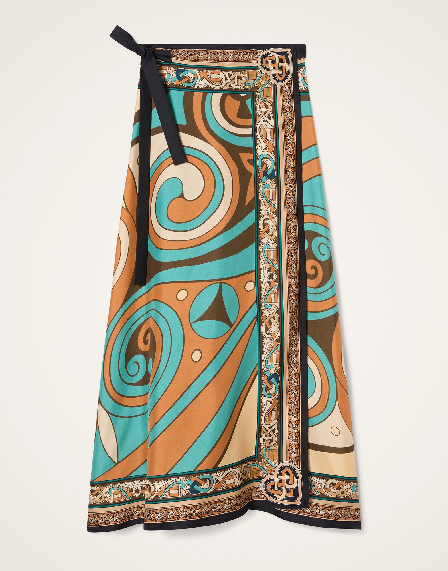 La DoubleJ Sarong Skirt Kells Swirl Plac&eacute;e Camel SKI0122SIL029KLS01BR04