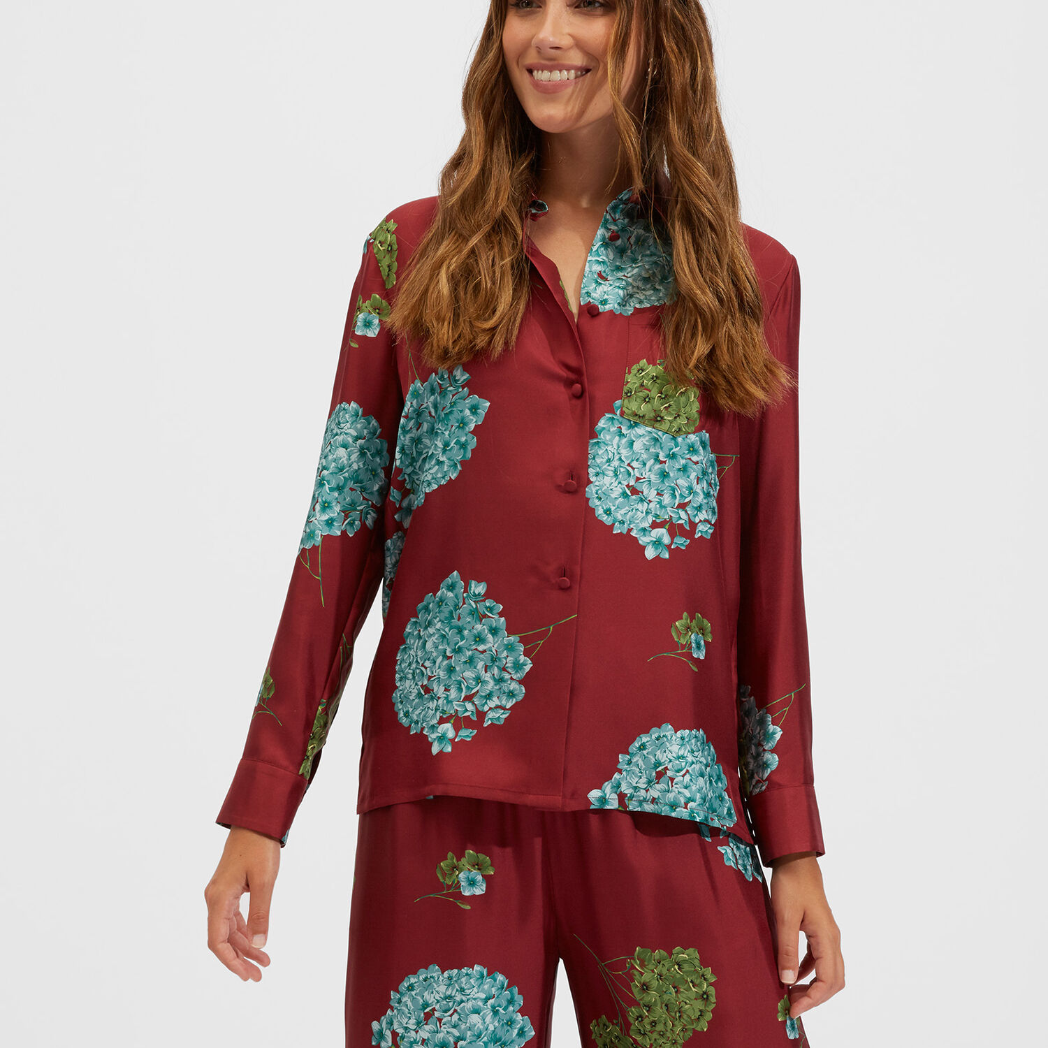 Shop La Doublej Boy Shirt In Ortensia Bordeaux
