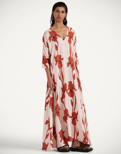 Muumuu Dress in Iris Dark Orange for Women | La DoubleJ Muumuu Dress in Iris Dark Orange for Women | La DoubleJ
