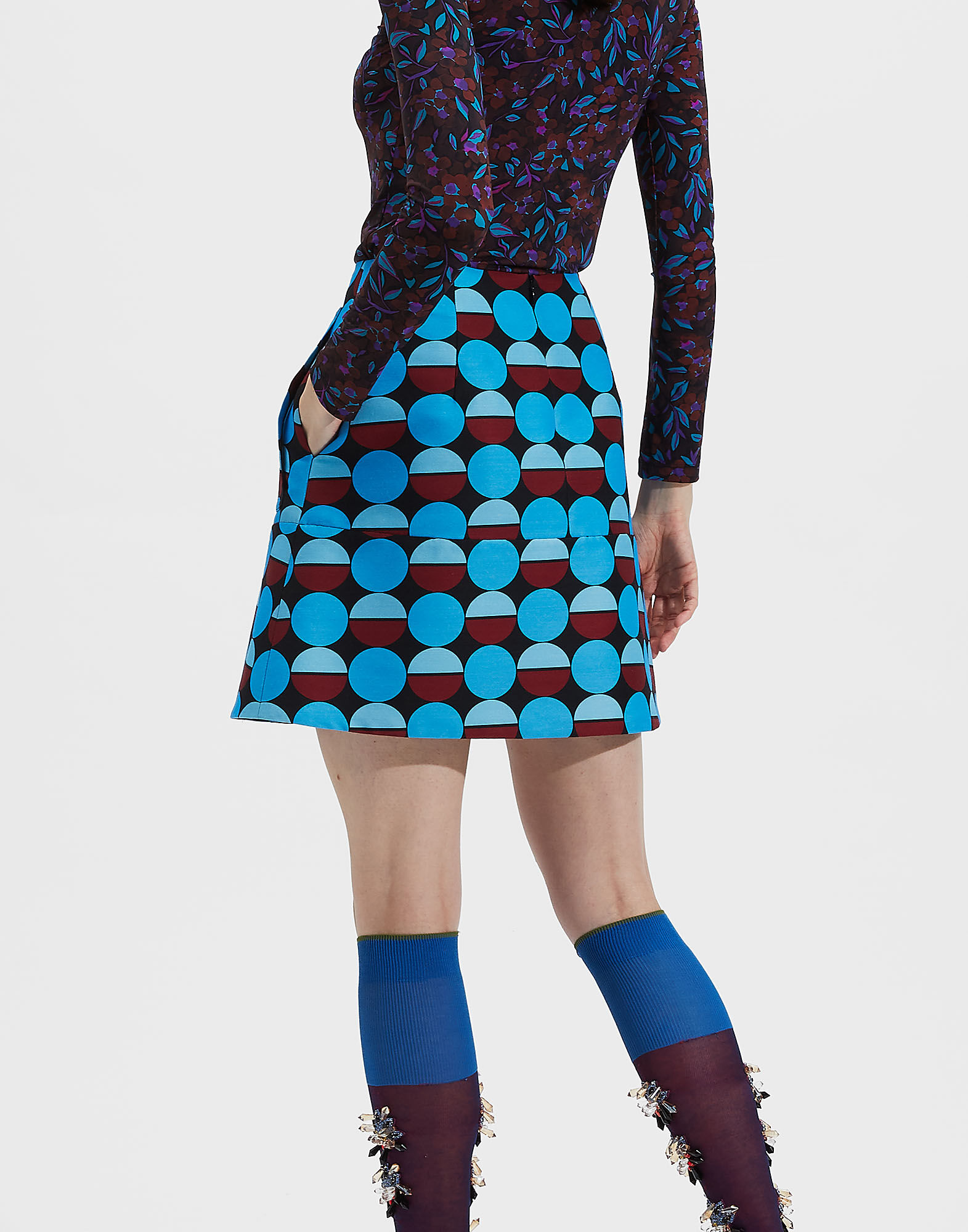 LaDoubleJ Mini Skirt Sfere Azzurro SKI0027CAD001SFE0003