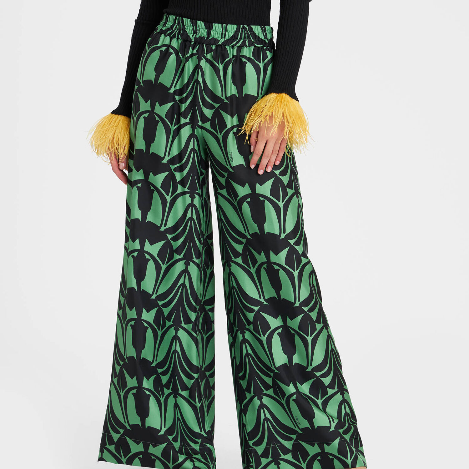 La Doublej Palazzo Pants In Papyrus Green