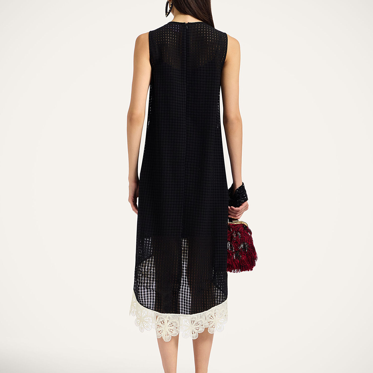 La Doublej La Scala Lace-embroidered Sleeveless Midi Dress