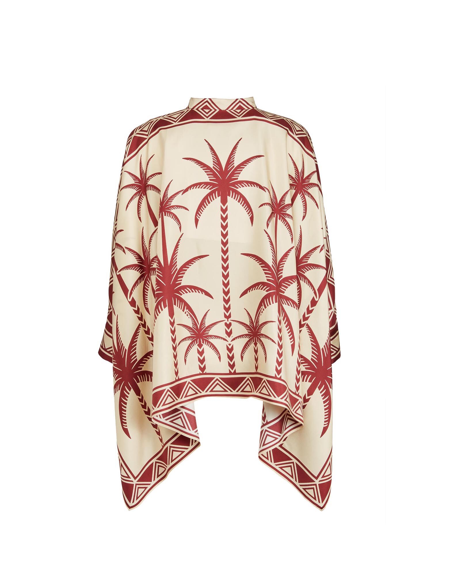 La DoubleJ Foulard Shirt Date Palms Plac&eacute;e Ivory SHI0059SIL006DAT01WH04