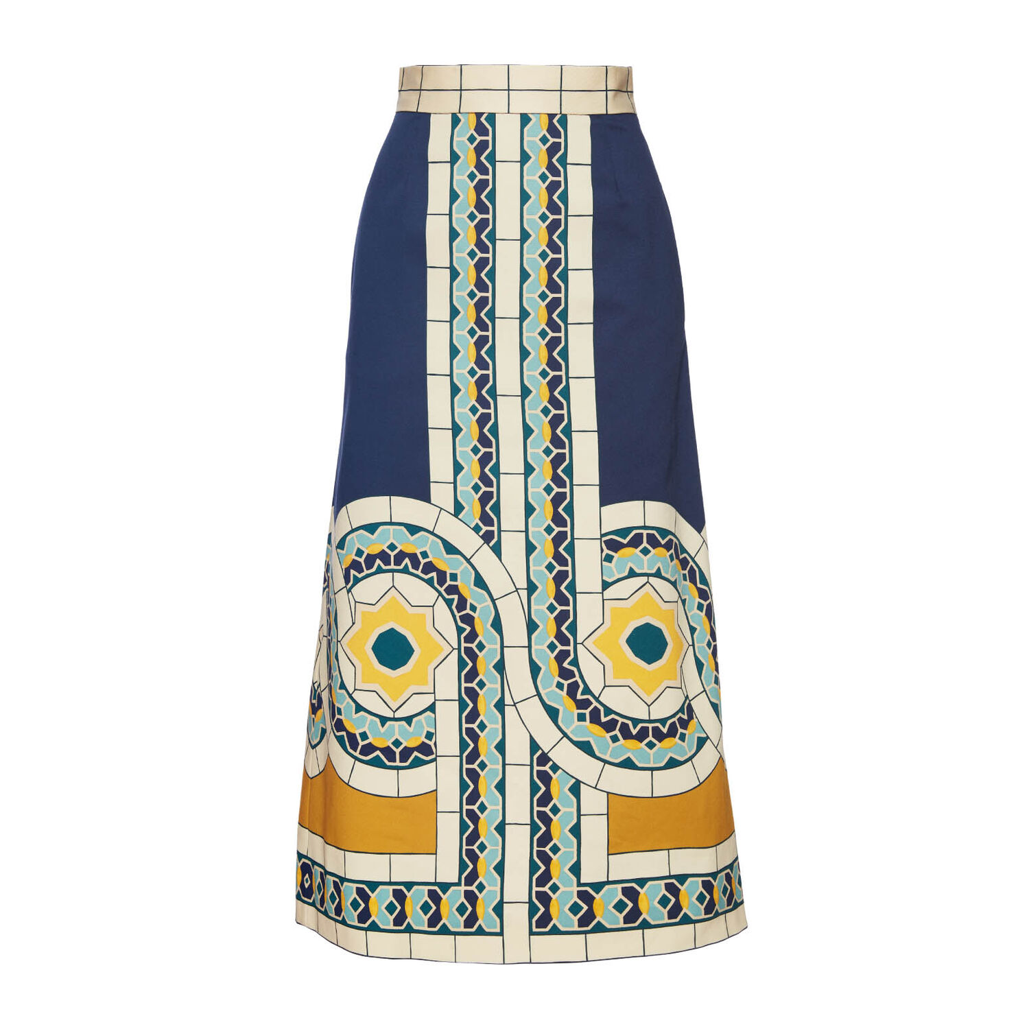 Shop La Doublej Baia Skirt In Mudejar Placée Blue