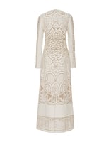 La DoubleJ Lacey Long Sleeve Swing Dress La DoubleJ Lacey Long Sleeve Swing Dress Solid White Smoke DRE0418EMB006WHI0006