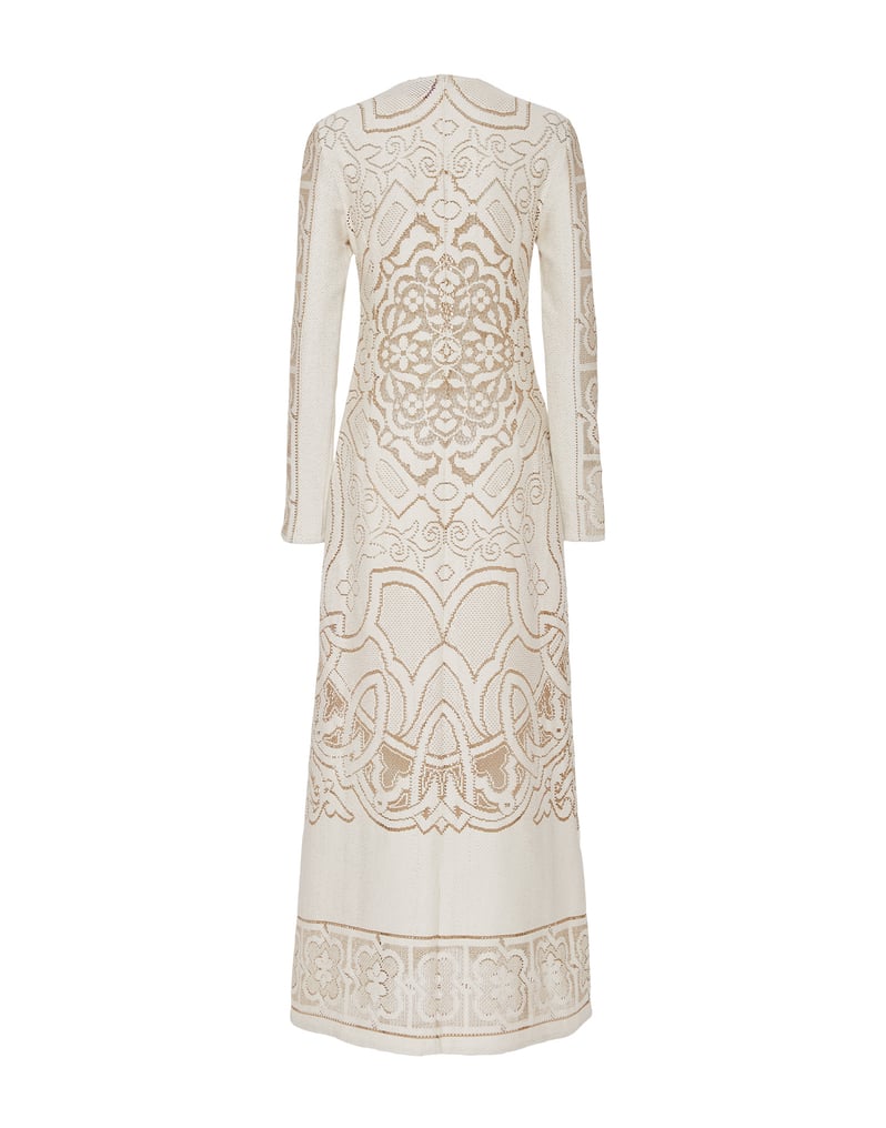 La DoubleJ Lacey Long Sleeve Swing Dress La DoubleJ Lacey Long Sleeve Swing Dress Solid White Smoke DRE0418EMB006WHI0006