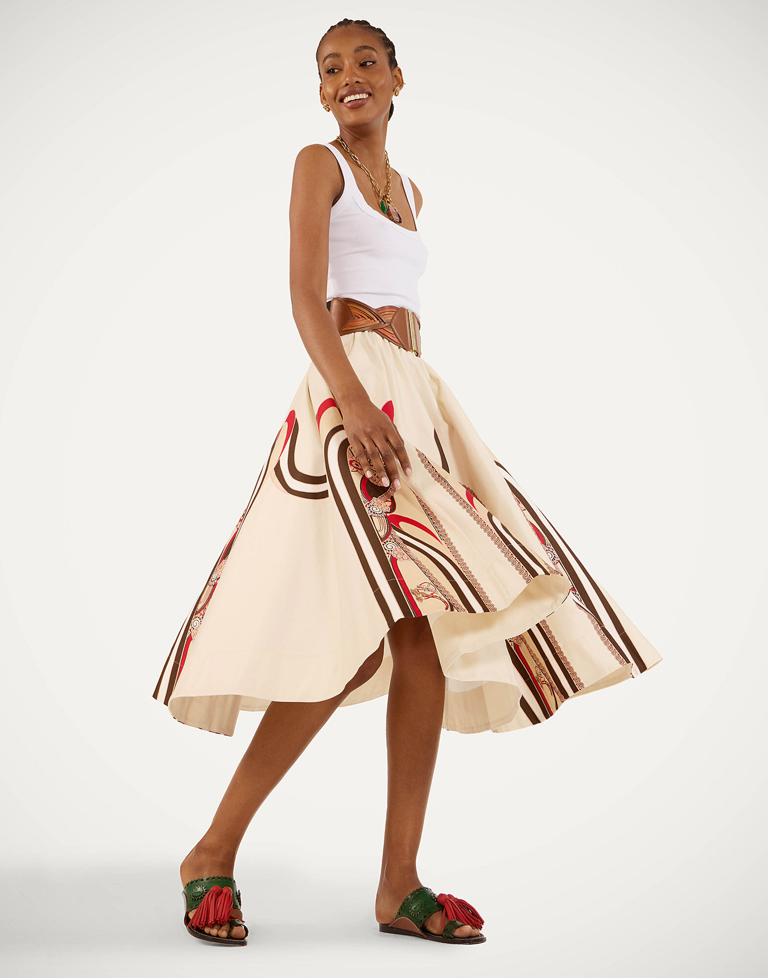 La DoubleJ Ballerina Skirt Ambrosia Plac&eacute;e Red SKI0199COT094AMB03RE01
