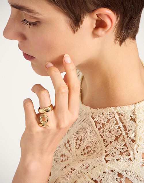 La DoubleJ Shen Loop Ring La DoubleJ Shen Loop Ring 24K Gold Plate RIN0014BRA003SOLIDYE05